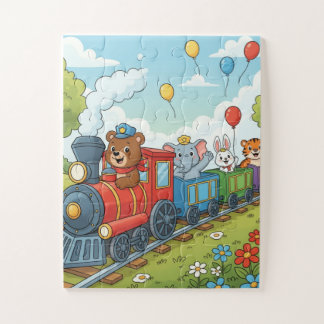 Aventure de train d'animaux puzzle