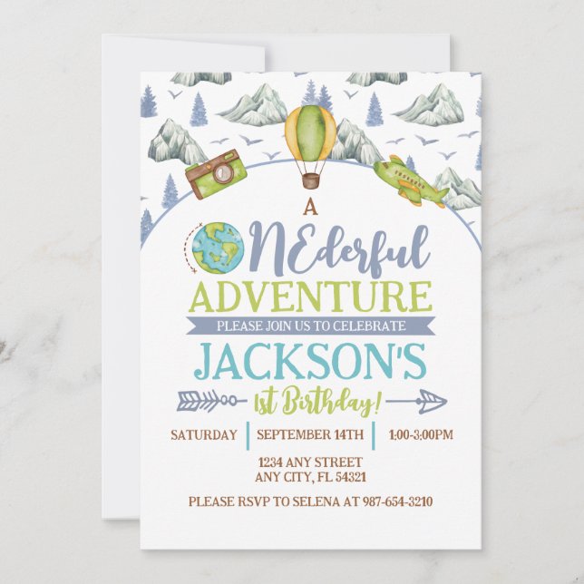 Aventure originale 1er anniversaire Invitation (Devant)