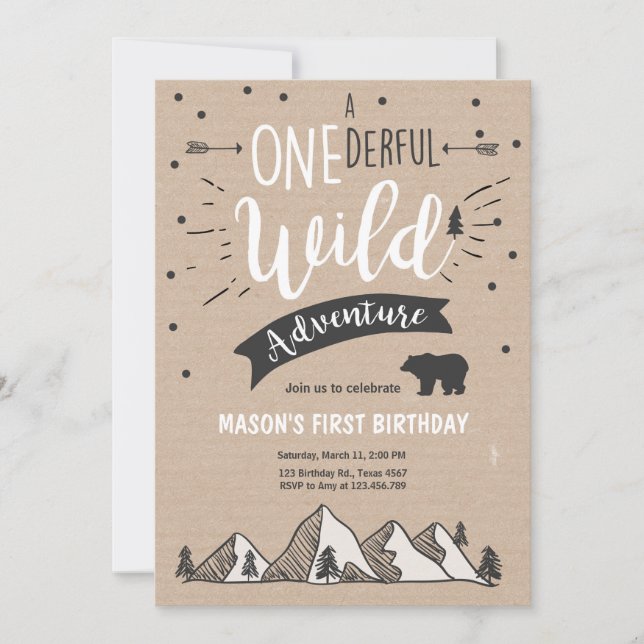 Aventure sauvage Première invitation d'anniversair (Devant)