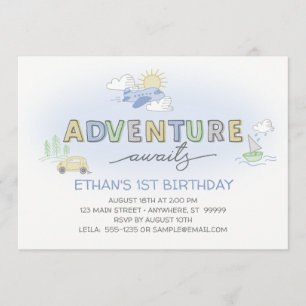 Aventures Attend Photo Anniversaire Invitation