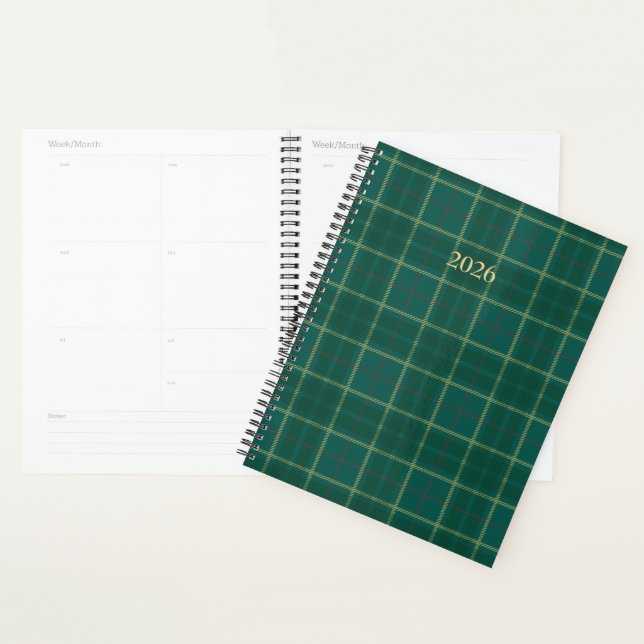 Aventurine Green Plaid Planner (Display)