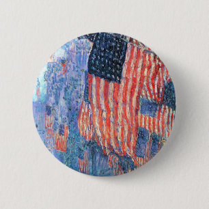 Avenue in the Rain by Frederick Childe Hassam 2 Inch Round Button