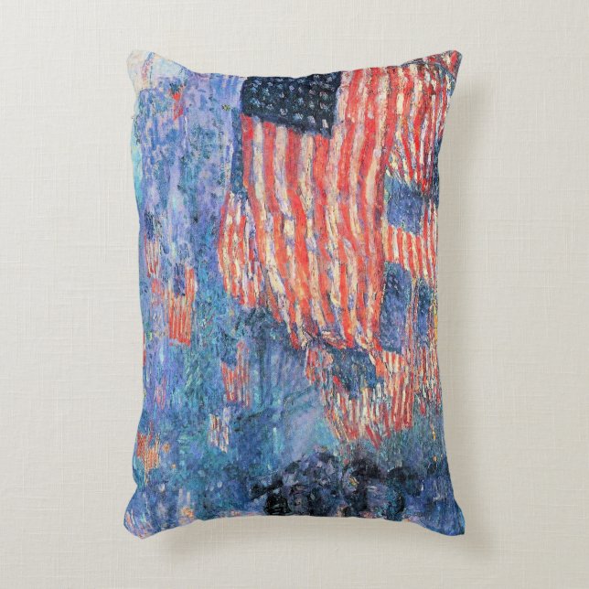 Avenue in the Rain by Frederick Childe Hassam Accent Pillow (Front(Vertical))