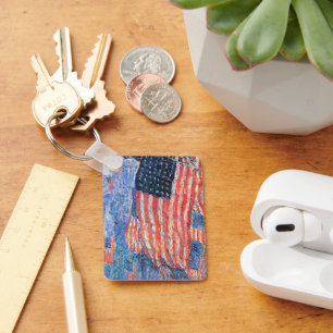 Avenue in the Rain by Frederick Childe Hassam Keychain