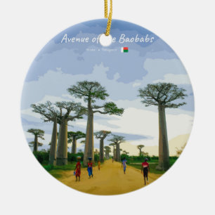 Avenue of the Baobabs, Madagascar - Landscape Ceramic Ornament