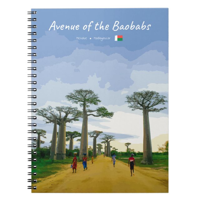 Avenue of the Baobabs, Madagascar - Landscape Notebook (Front)