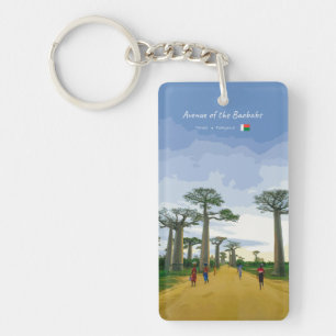 Avenue of the Baobabs, Madagascar - Landscape Slim Keychain