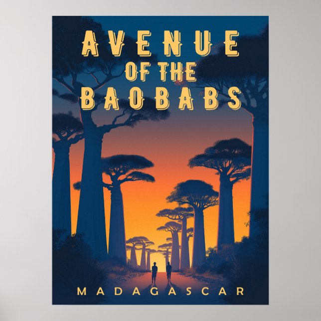 Avenue of the Baobabs Madagascar - Retro African  Poster (Front)