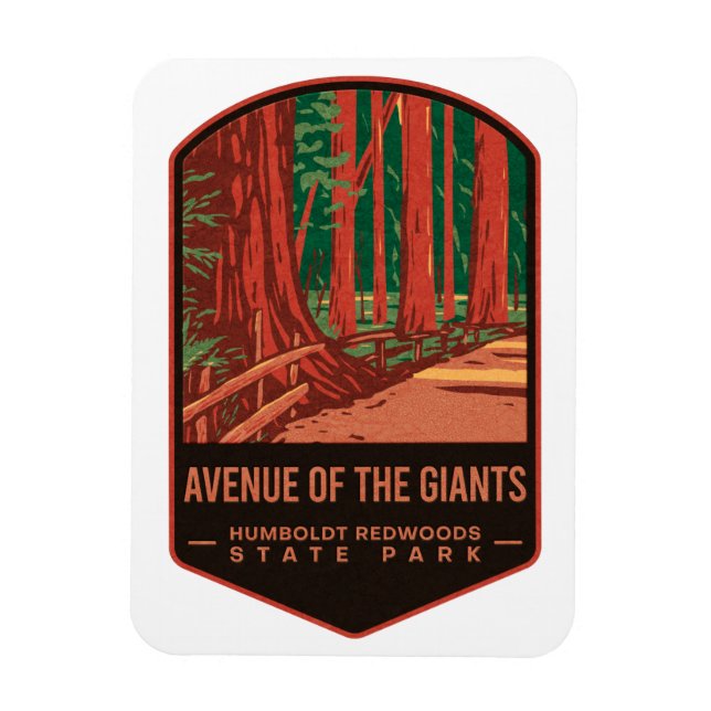 Avenue of the Giants Redwood State Park Magnet (Vertical)