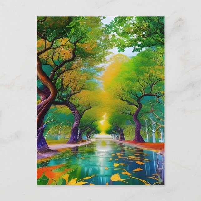 Avenue of Trees autumn leaves Postcard (Front)