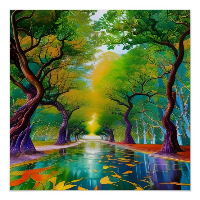 Avenue of Trees autumn leaves  Poster (Front)