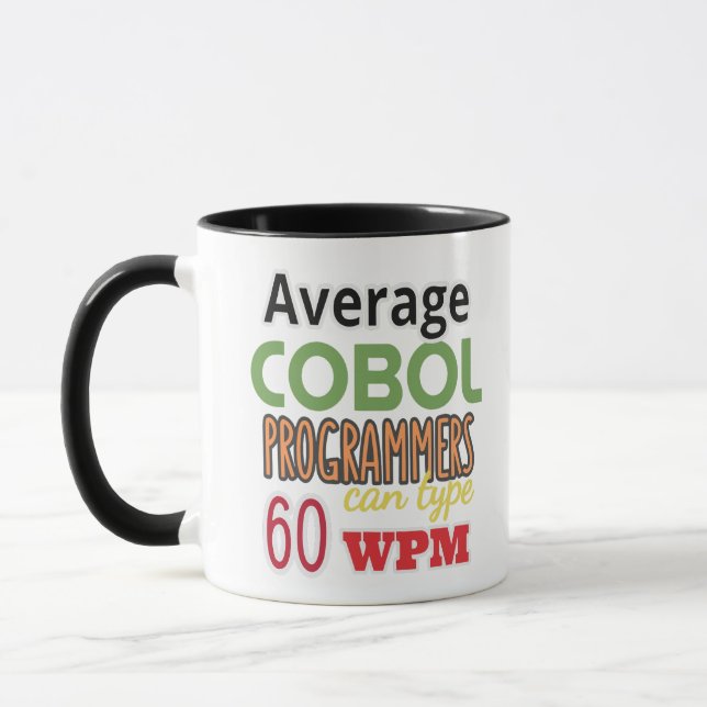 Average Cobol Programmers Can Type Fast Mug (Left)