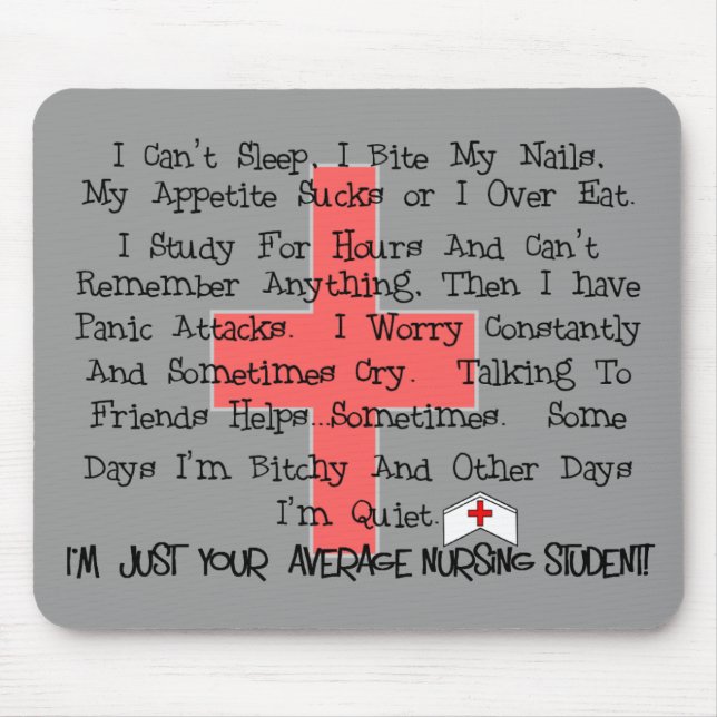 Average Nursing Student Funny Gifts Mouse Pad (Front)