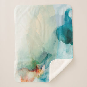 Aversion - Blue Watercolor Sherpa Blanket