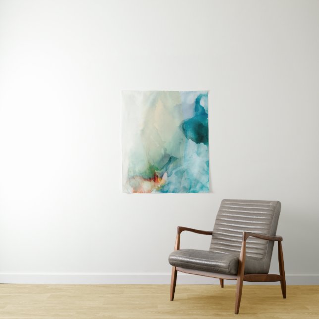 Aversion - Blue Watercolor Tapestry (In Situ)