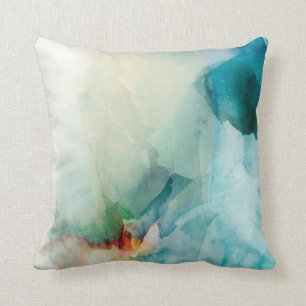 Aversion - Blue Watercolor Throw Pillow