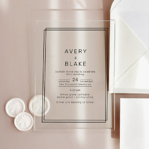 AVERT minimaliste moderne Faire-part de mariage ac