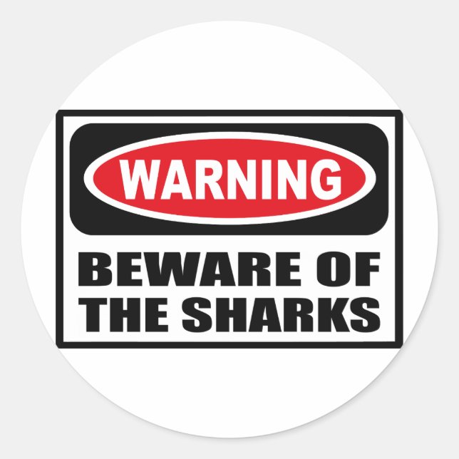 Avertissement ATTENDEZ LE Sticker SHARKS (Devant)