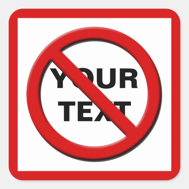 Avertissement Aucun Symbole Petit Sq Sticker perso (Devant)