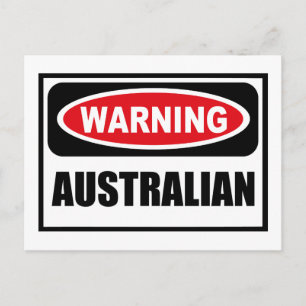 Avertissement Carte postale AUSTRALIENNE
