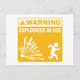 Avertissement ! Carte postale d'explosifs en cours