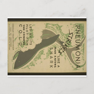 Avertissement de carte postale sur la pneumonie