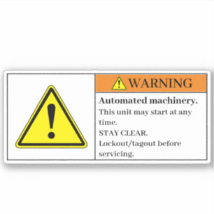 Avertissement Étiquette automatique de machines