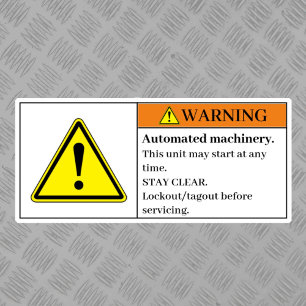 Avertissement Étiquette automatique de machines