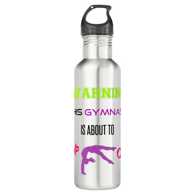 Avertissement Gymnaste Flip Water Bouteille (Devant)