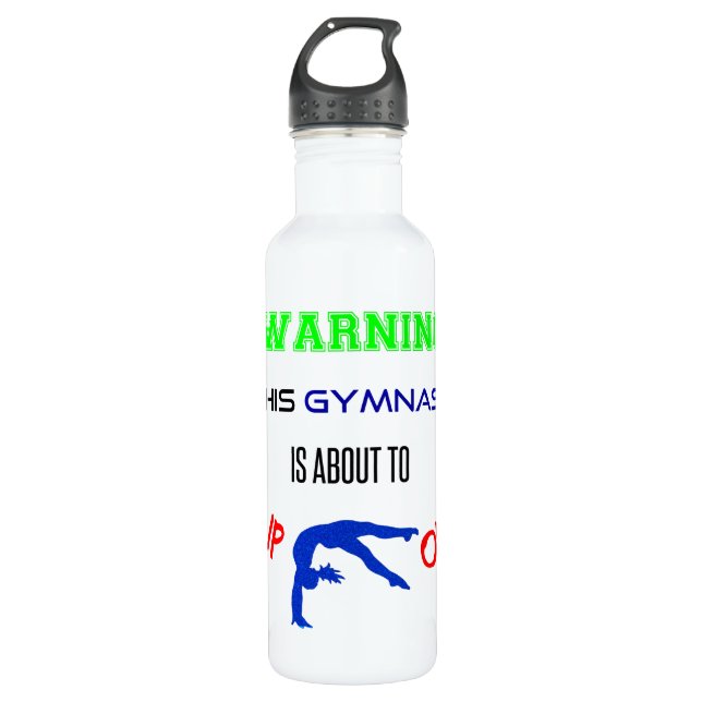 Avertissement Gymnaste Flip Water Bouteille (Devant)