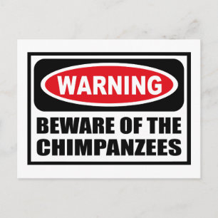 Avertissement MÉFIEZ DE LA Carte Postale CHIMPANZE