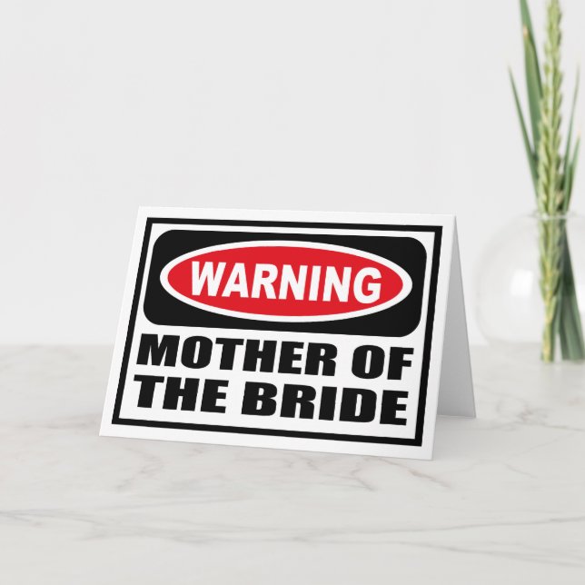 Avertissement MÈRE DE LA BRIDE Carte de voeux (Devant)