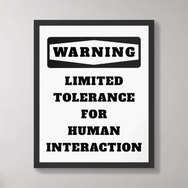 Avertissement Poster de tolérance limitée (Créateur téléchargé)