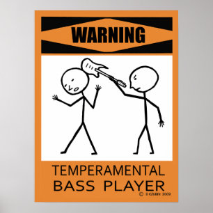 Avertissement Poster du Lecteur de basse temporair