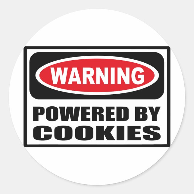 Avertissement POWERED BY COOKIES Sticker (Devant)