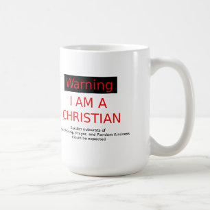 Avertissement - tasse de café blanc chrétienne