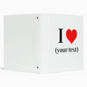 Avery 3-Ring Binder 1in Custom I heart (your text)