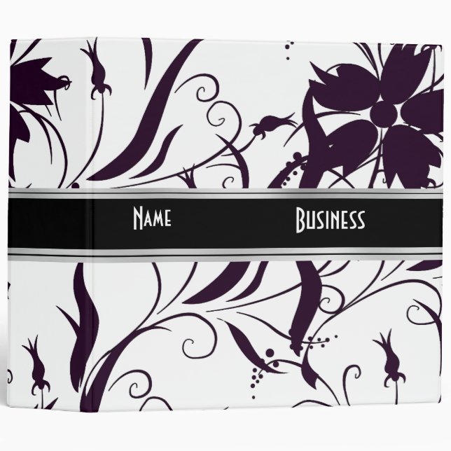 Avery Binder Black & White Style Floral 2 (Front/Spine)