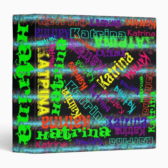 Avery Binder Colourful Custom Name Collage (Front/Spine)