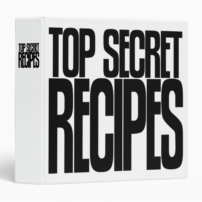 Avery Binder, Tall Skinny Text, Top Secret Recipes Binder (Front/Spine)