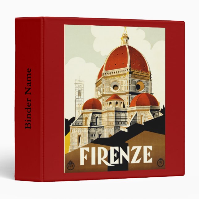 Avery Binder Vintage Travel Firenze Italy Print (Front/Spine)