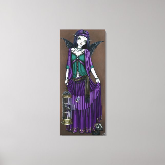 "Avery" Bird Cage Angel Wrapped Canvas Print (Front)