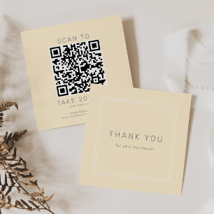 AVERY Butter Yellow Business QR Code Thank You Discount Card