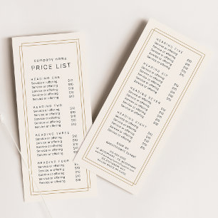 AVERY Chic Gold and Black Double Frame Price List Rack Card
