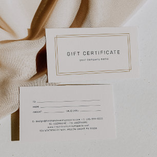 AVERY Chic Gold Black Business Gift Certificate