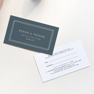 AVERY Dark Navy Blue Double Frame Refer A Friend Referral Card
