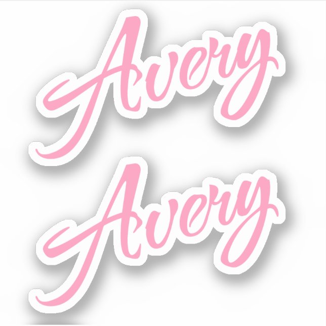 Avery Decorative Name in Pink x2 Sticker (Front)