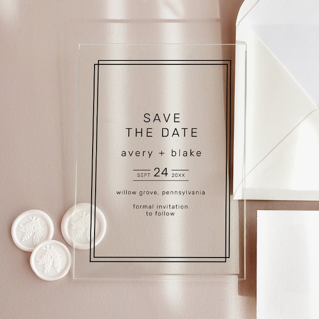 AVERY Minimalist Wedding Save the Date Acrylic Invitations (AVERY Minimalist Wedding Save the Date Acrylic Invitations)