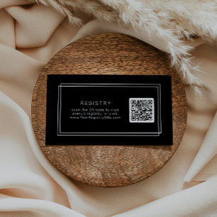 AVERY Modern Black QR Code Gift Registry Enclosure Card