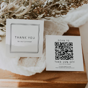 AVERY Modern Minimalist Business QR Code Thank You Discount Card